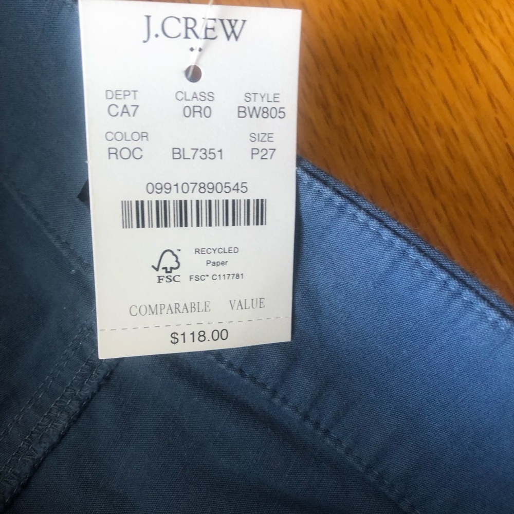NWT J. Crew Lizzie Pant in Blue - Picture 6 of 11